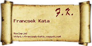 Francsek Kata névjegykártya